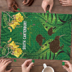 South Canterbury Anniversary Day Puzzle Kiwi Kowhai Silver Fern Maori Pattern