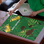 South Canterbury Anniversary Day Puzzle Kiwi Kowhai Silver Fern Maori Pattern
