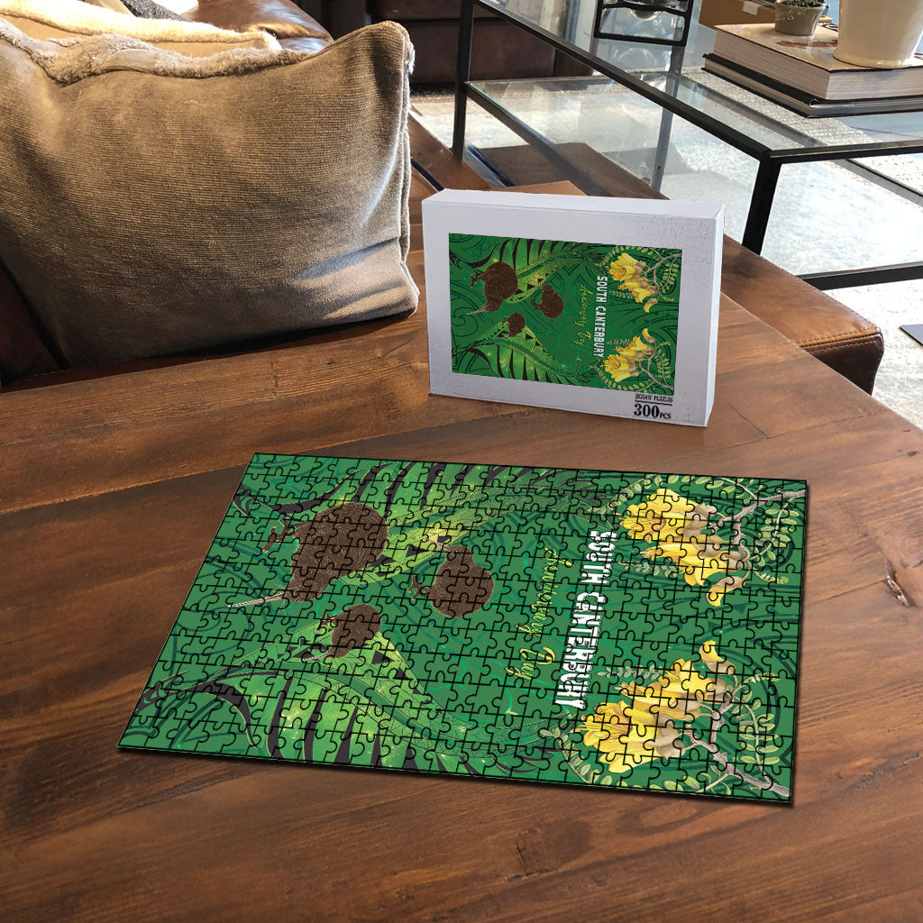 South Canterbury Anniversary Day Puzzle Kiwi Kowhai Silver Fern Maori Pattern