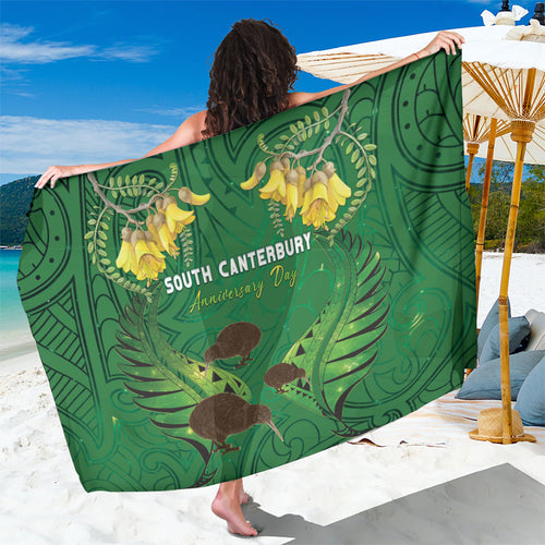 South Canterbury Anniversary Day Sarong Kiwi Kowhai Silver Fern Maori Pattern