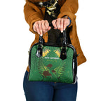 South Canterbury Anniversary Day Shoulder Handbag Kiwi Kowhai Silver Fern Maori Pattern