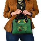 South Canterbury Anniversary Day Shoulder Handbag Kiwi Kowhai Silver Fern Maori Pattern
