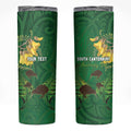 Personalised South Canterbury Anniversary Day Skinny Tumbler Kiwi Kowhai Silver Fern Maori Pattern