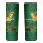 Personalised South Canterbury Anniversary Day Skinny Tumbler Kiwi Kowhai Silver Fern Maori Pattern