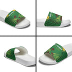 South Canterbury Anniversary Day Slide Sandals Kiwi Kowhai Silver Fern Maori Pattern
