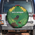 South Canterbury Anniversary Day Spare Tire Cover Kiwi Kowhai Silver Fern Maori Pattern