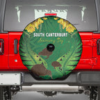 South Canterbury Anniversary Day Spare Tire Cover Kiwi Kowhai Silver Fern Maori Pattern