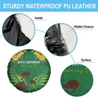 South Canterbury Anniversary Day Spare Tire Cover Kiwi Kowhai Silver Fern Maori Pattern