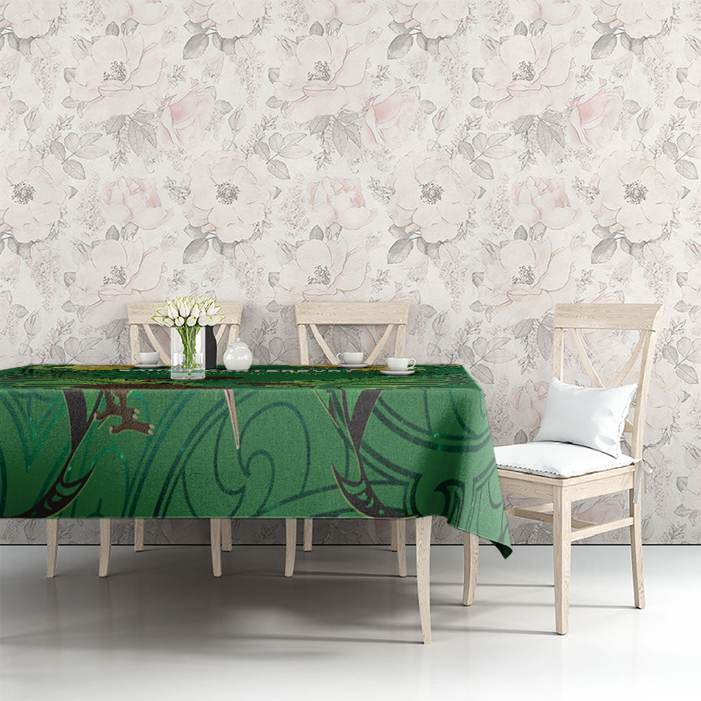 South Canterbury Anniversary Day Tablecloth Kiwi Kowhai Silver Fern Maori Pattern
