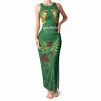Personalised South Canterbury Anniversary Day Tank Maxi Dress Kiwi Kowhai Silver Fern Maori Pattern