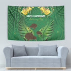 South Canterbury Anniversary Day Tapestry Kiwi Kowhai Silver Fern Maori Pattern