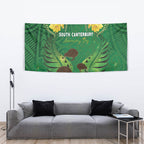 South Canterbury Anniversary Day Tapestry Kiwi Kowhai Silver Fern Maori Pattern