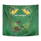 South Canterbury Anniversary Day Tapestry Kiwi Kowhai Silver Fern Maori Pattern