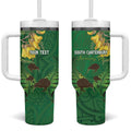 Personalised South Canterbury Anniversary Day Tumbler With Handle Kiwi Kowhai Silver Fern Maori Pattern