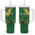 Personalised South Canterbury Anniversary Day Tumbler With Handle Kiwi Kowhai Silver Fern Maori Pattern