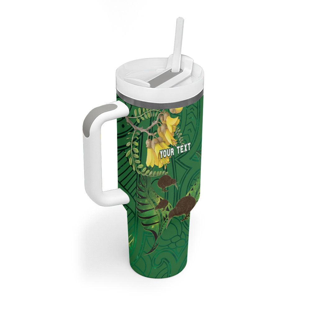 Personalised South Canterbury Anniversary Day Tumbler With Handle Kiwi Kowhai Silver Fern Maori Pattern