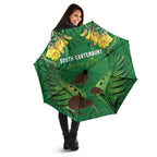 South Canterbury Anniversary Day Umbrella Kiwi Kowhai Silver Fern Maori Pattern