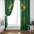 South Canterbury Anniversary Day Window Curtain Kiwi Kowhai Silver Fern Maori Pattern
