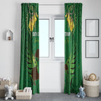 South Canterbury Anniversary Day Window Curtain Kiwi Kowhai Silver Fern Maori Pattern