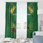 South Canterbury Anniversary Day Window Curtain Kiwi Kowhai Silver Fern Maori Pattern