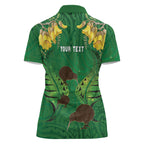 Personalised South Canterbury Anniversary Day Women Polo Shirt Kiwi Kowhai Silver Fern Maori Pattern