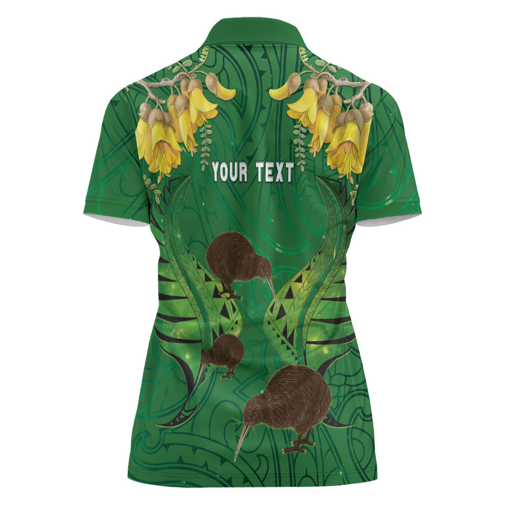 Personalised South Canterbury Anniversary Day Women Polo Shirt Kiwi Kowhai Silver Fern Maori Pattern