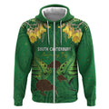 Personalised South Canterbury Anniversary Day Zip Hoodie Kiwi Kowhai Silver Fern Maori Pattern