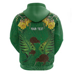 Personalised South Canterbury Anniversary Day Zip Hoodie Kiwi Kowhai Silver Fern Maori Pattern