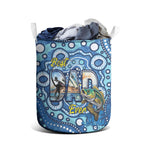 Australia Father's Day Laundry Basket Aussie Fishing Best Dad Ever Aboriginal Pattern