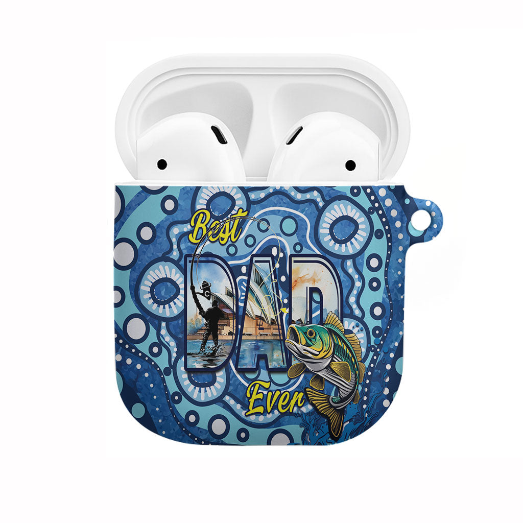 Australia Father's Day AirPods Case Aussie Fishing Best Dad Ever Aboriginal Pattern