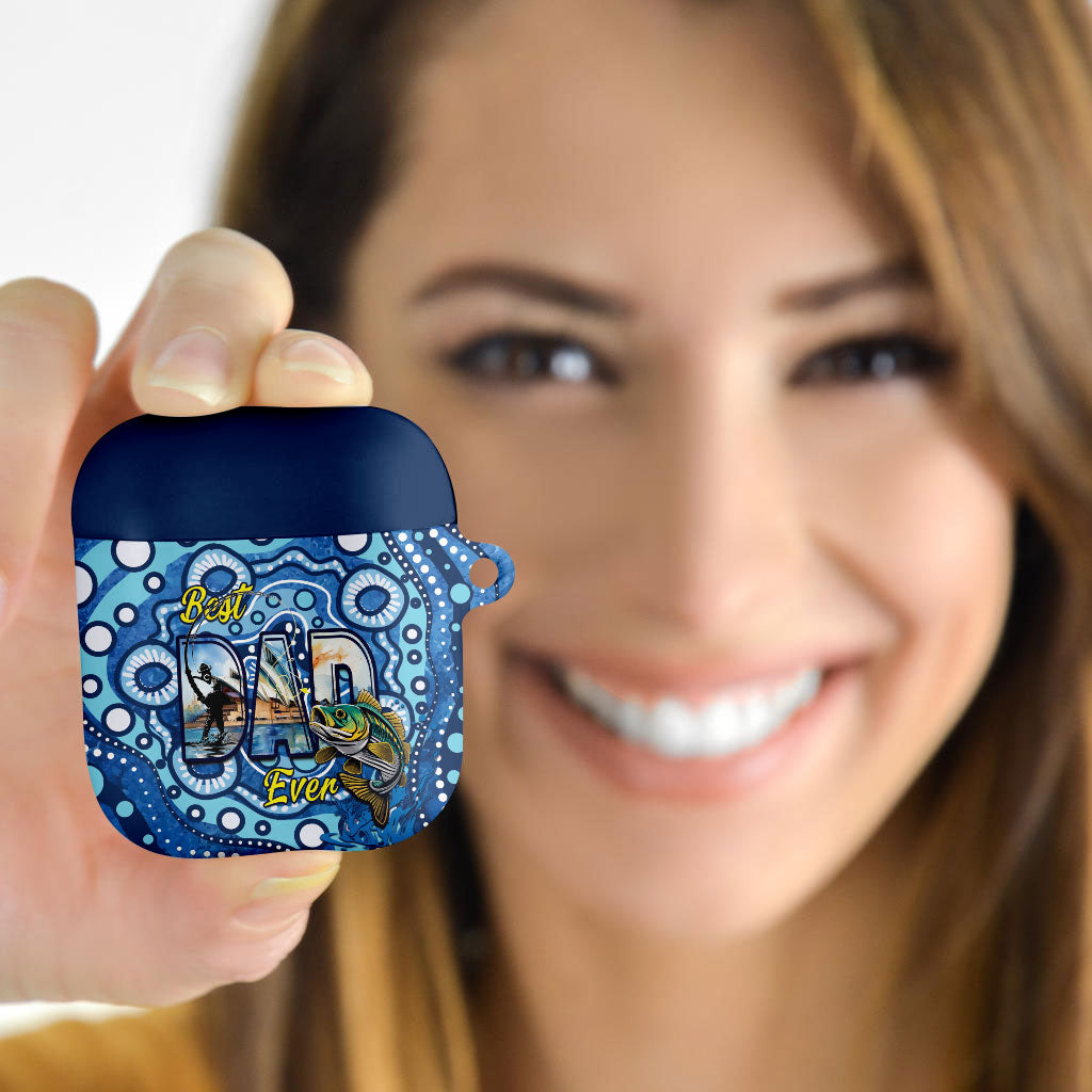 Australia Father's Day AirPods Case Aussie Fishing Best Dad Ever Aboriginal Pattern