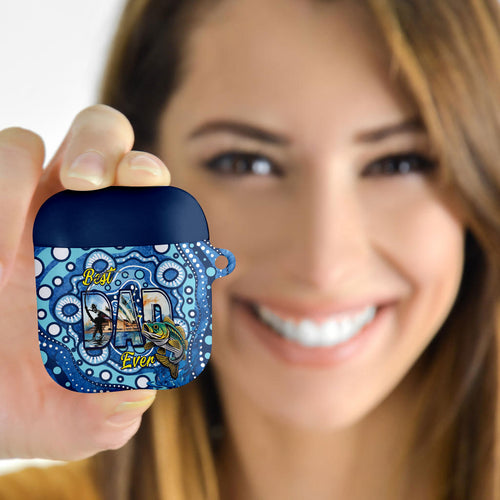 Australia Father's Day AirPods Case Aussie Fishing Best Dad Ever Aboriginal Pattern