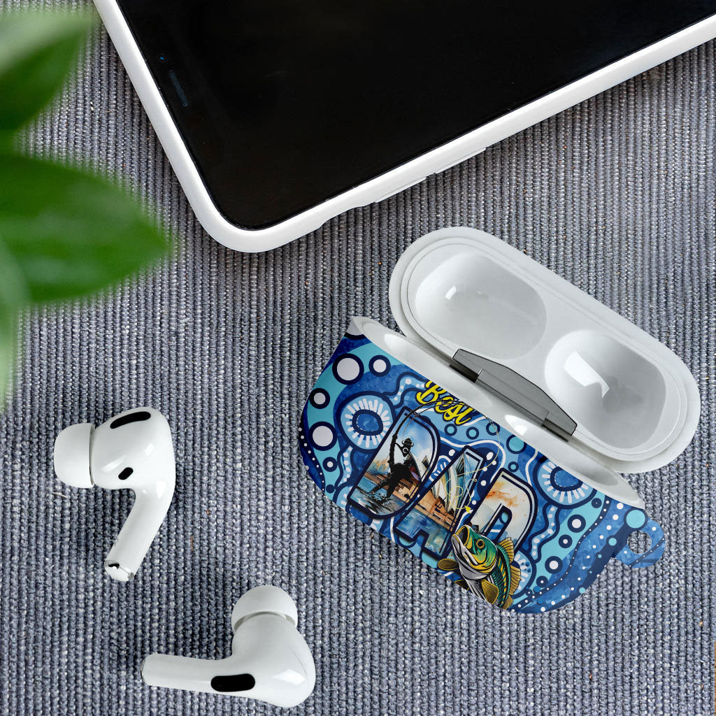 Australia Father's Day AirPods Case Aussie Fishing Best Dad Ever Aboriginal Pattern
