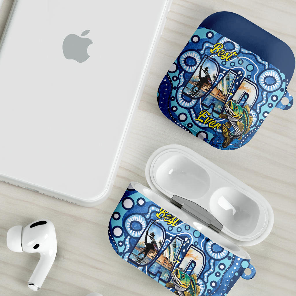 Australia Father's Day AirPods Case Aussie Fishing Best Dad Ever Aboriginal Pattern