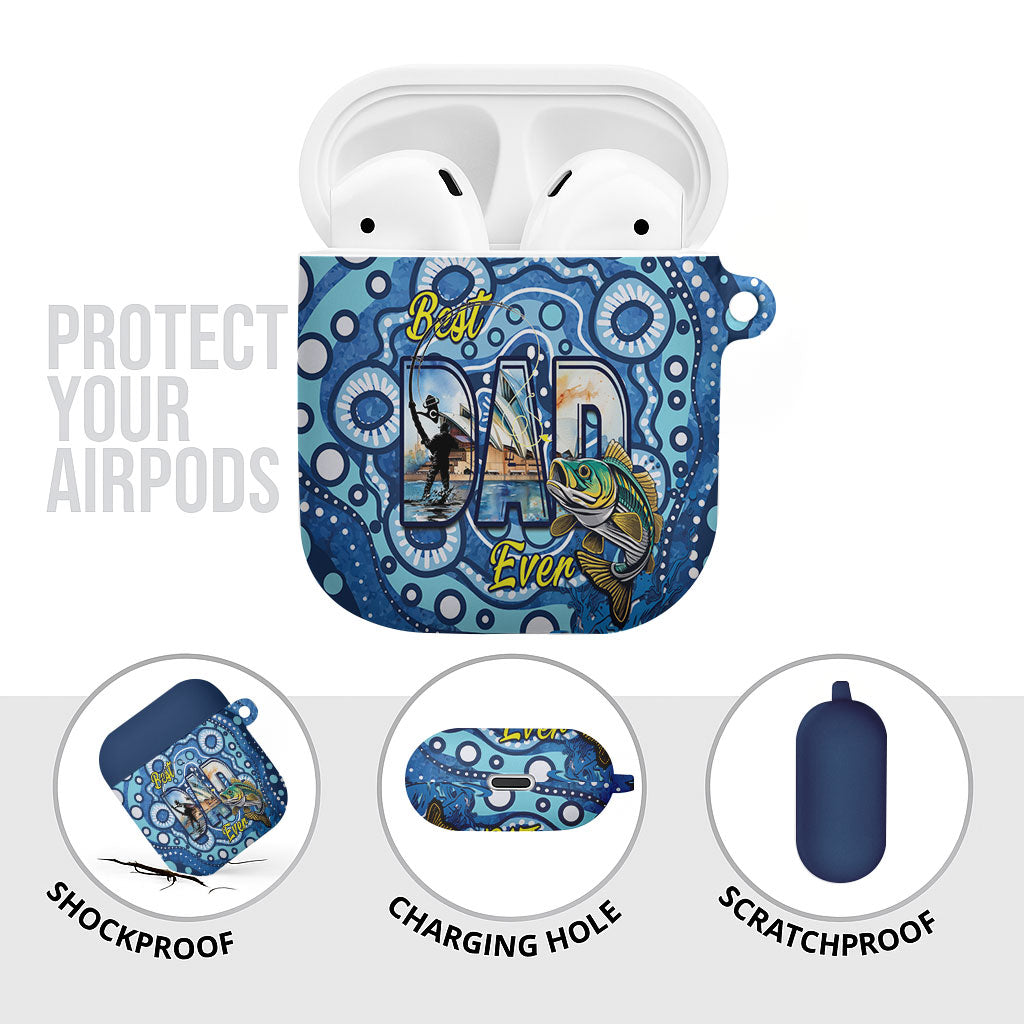 Australia Father's Day AirPods Case Aussie Fishing Best Dad Ever Aboriginal Pattern