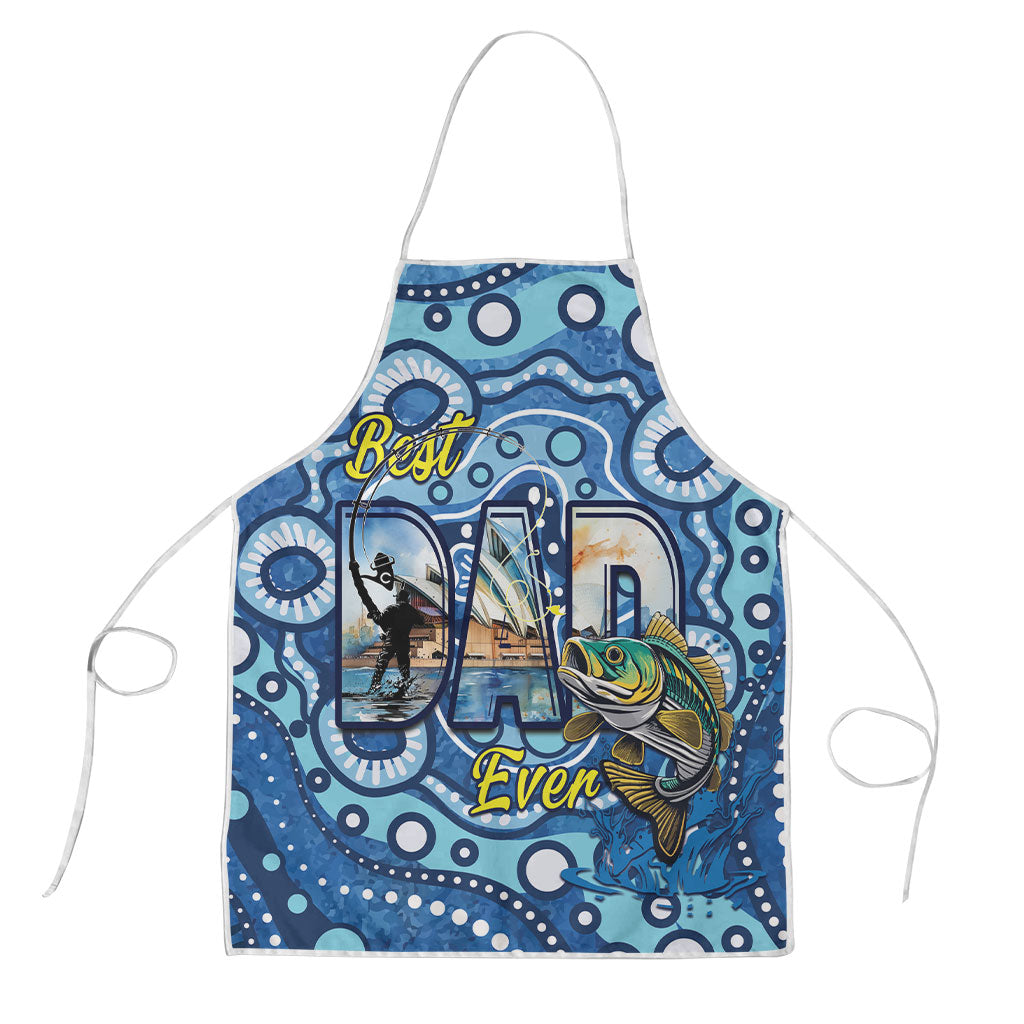 Australia Father's Day Apron Aussie Fishing Best Dad Ever Aboriginal Pattern