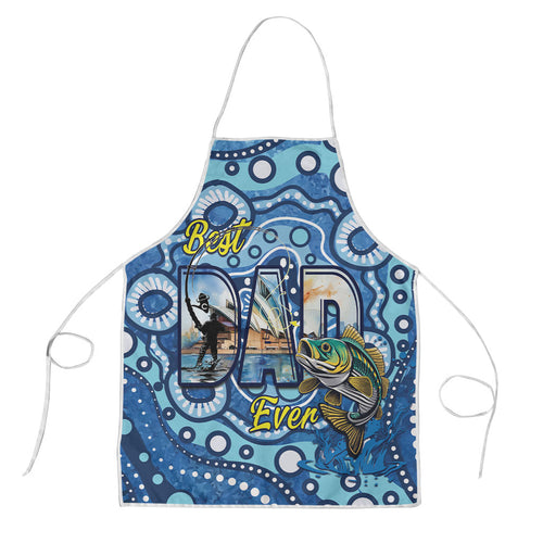 Australia Father's Day Apron Aussie Fishing Best Dad Ever Aboriginal Pattern