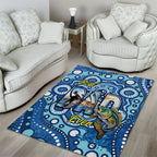 Australia Father's Day Area Rug Aussie Fishing Best Dad Ever Aboriginal Pattern
