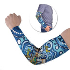 Personalised Australia Father's Day Arm Sleeves Aussie Fishing Best Dad Ever Aboriginal Pattern