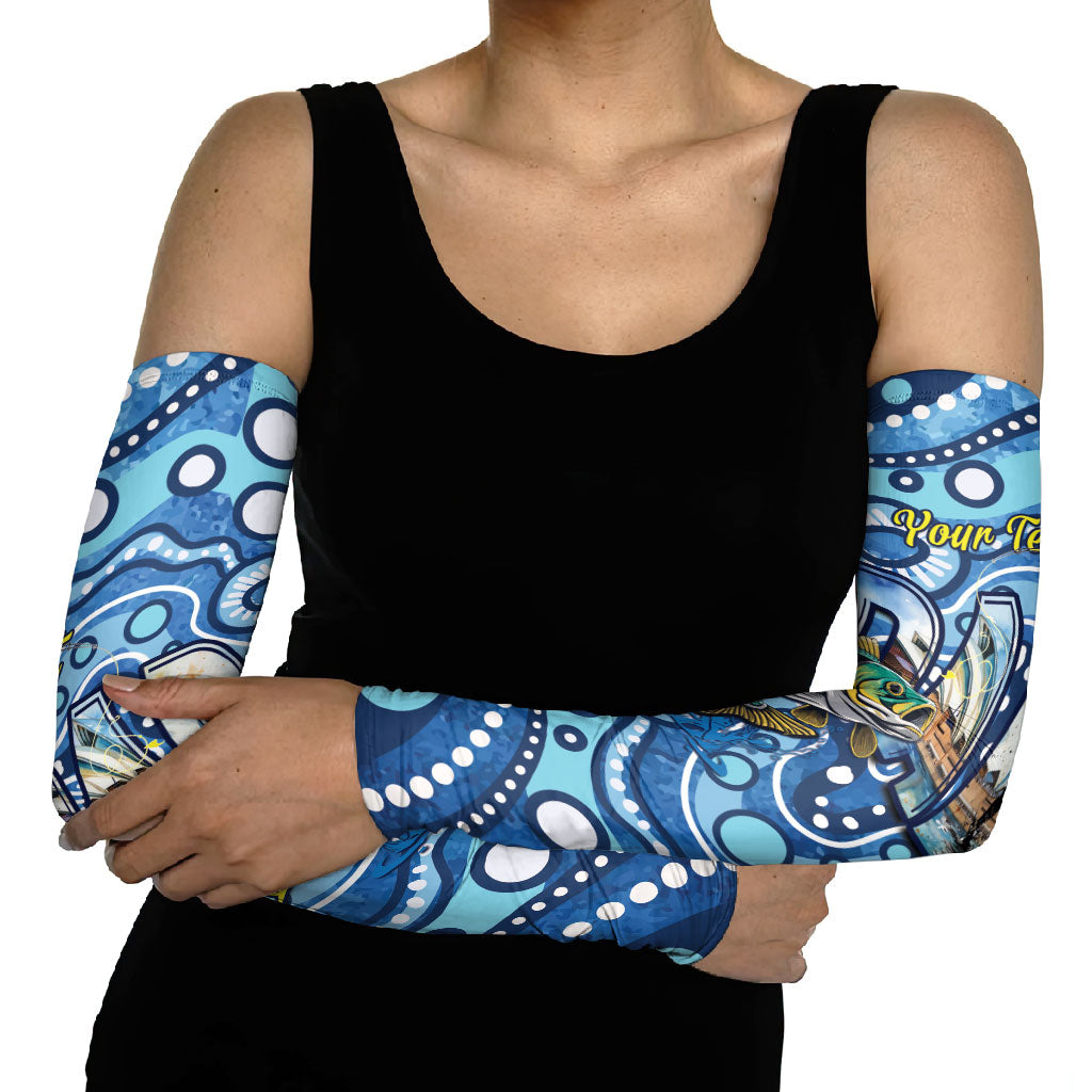 Personalised Australia Father's Day Arm Sleeves Aussie Fishing Best Dad Ever Aboriginal Pattern