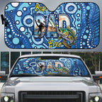 Australia Father's Day Auto Sun Shade Aussie Fishing Best Dad Ever Aboriginal Pattern