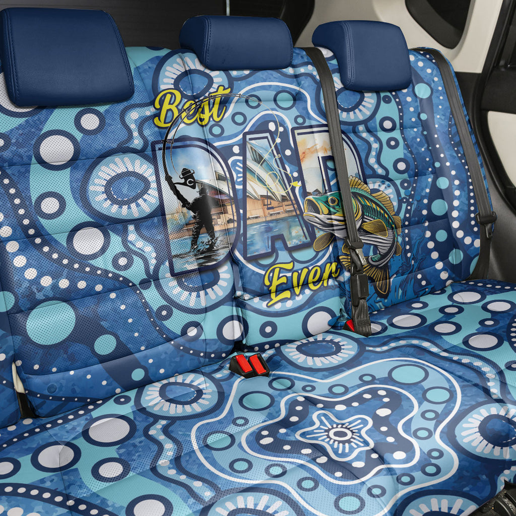 Australia Father's Day Back Car Seat Cover Aussie Fishing Best Dad Ever Aboriginal Pattern