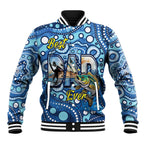 Personalised Australia Father's Day Baseball Jacket Aussie Fishing Best Dad Ever Aboriginal Pattern