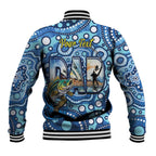 Personalised Australia Father's Day Baseball Jacket Aussie Fishing Best Dad Ever Aboriginal Pattern