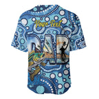 Personalised Australia Father's Day Baseball Jersey Aussie Fishing Best Dad Ever Aboriginal Pattern