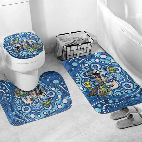 Australia Father's Day Bathroom Set Aussie Fishing Best Dad Ever Aboriginal Pattern
