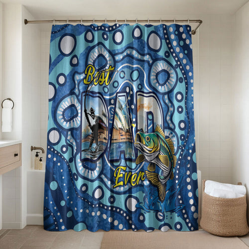 Australia Father's Day Bathroom Set Aussie Fishing Best Dad Ever Aboriginal Pattern