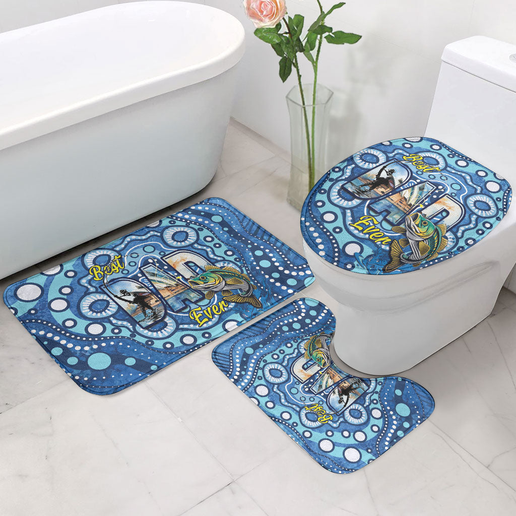 Australia Father's Day Bathroom Set Aussie Fishing Best Dad Ever Aboriginal Pattern