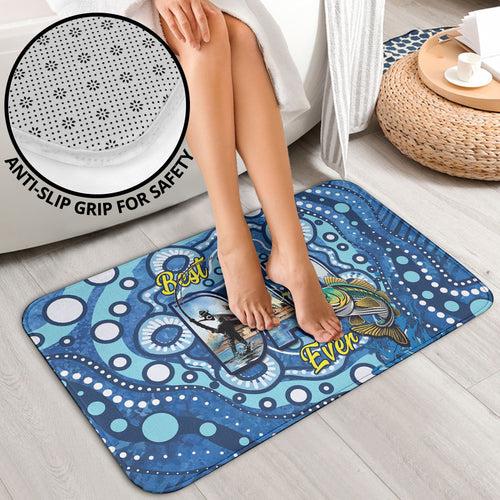 Australia Father's Day Bathroom Set Aussie Fishing Best Dad Ever Aboriginal Pattern