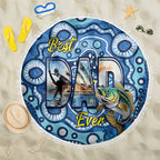 Australia Father's Day Beach Blanket Aussie Fishing Best Dad Ever Aboriginal Pattern